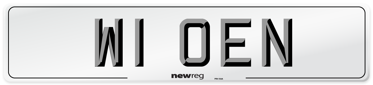 W1 OEN Number Plate from New Reg